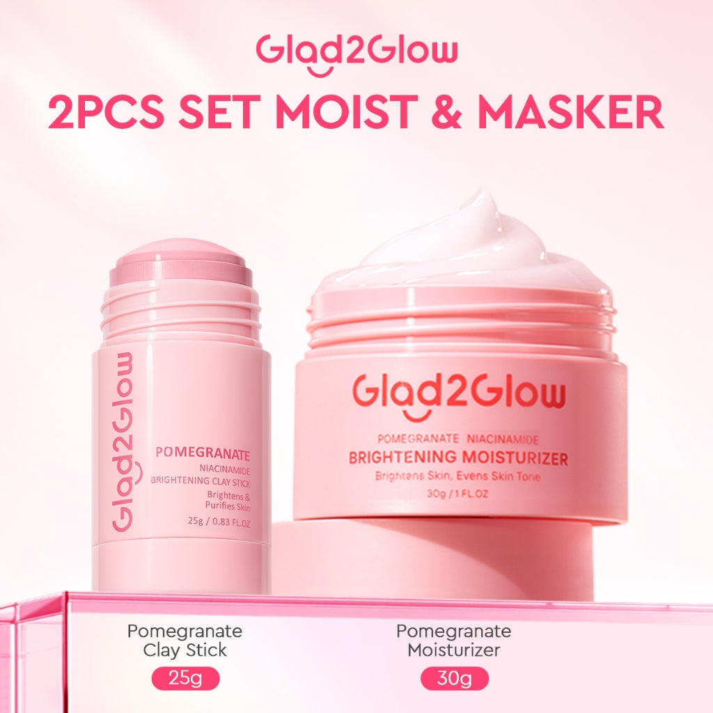 Glad2Glow Pomegranate Niacinamide Brightening Clay Stick Masker Glad2Glow Masker Wajah  Masker Brightening Masker Glowing Mud Masker Clay Masker Pencerah Wajah Masker Mencerahkan Clay Mask Brightening Clay Stik Pembersih Komedo Masker Stik Masker Muka