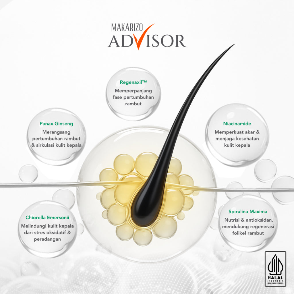 Makarizo Advisor RX Strong Hair Expert Care Series - Atasi Rambut Rontok, Kebotakan Dini, Menumbuhkan Rambut / Non SLS / Silicone-Free