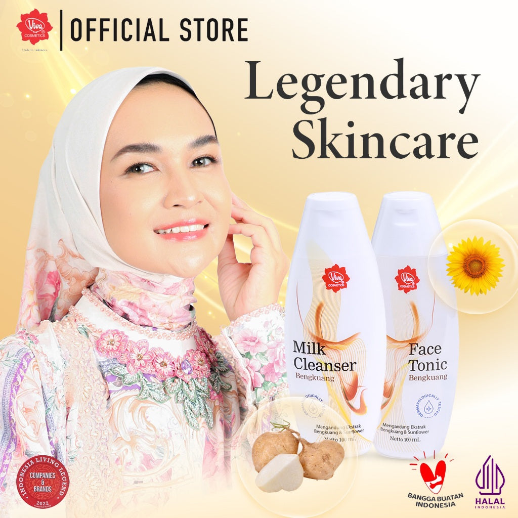 [PROMO] Paket_Double_Cleansing_Bengkuang - Viva Milk Cleanser & Face Tonic Bengkuang (100 ml & 200 ml)
