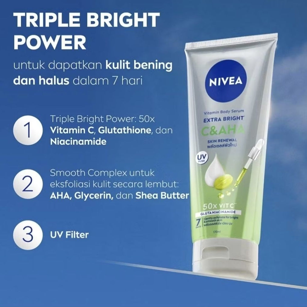 Nivea Extra Bright Serum Eksfoliasi Tubuh Vitamin C & AHA 170 ml