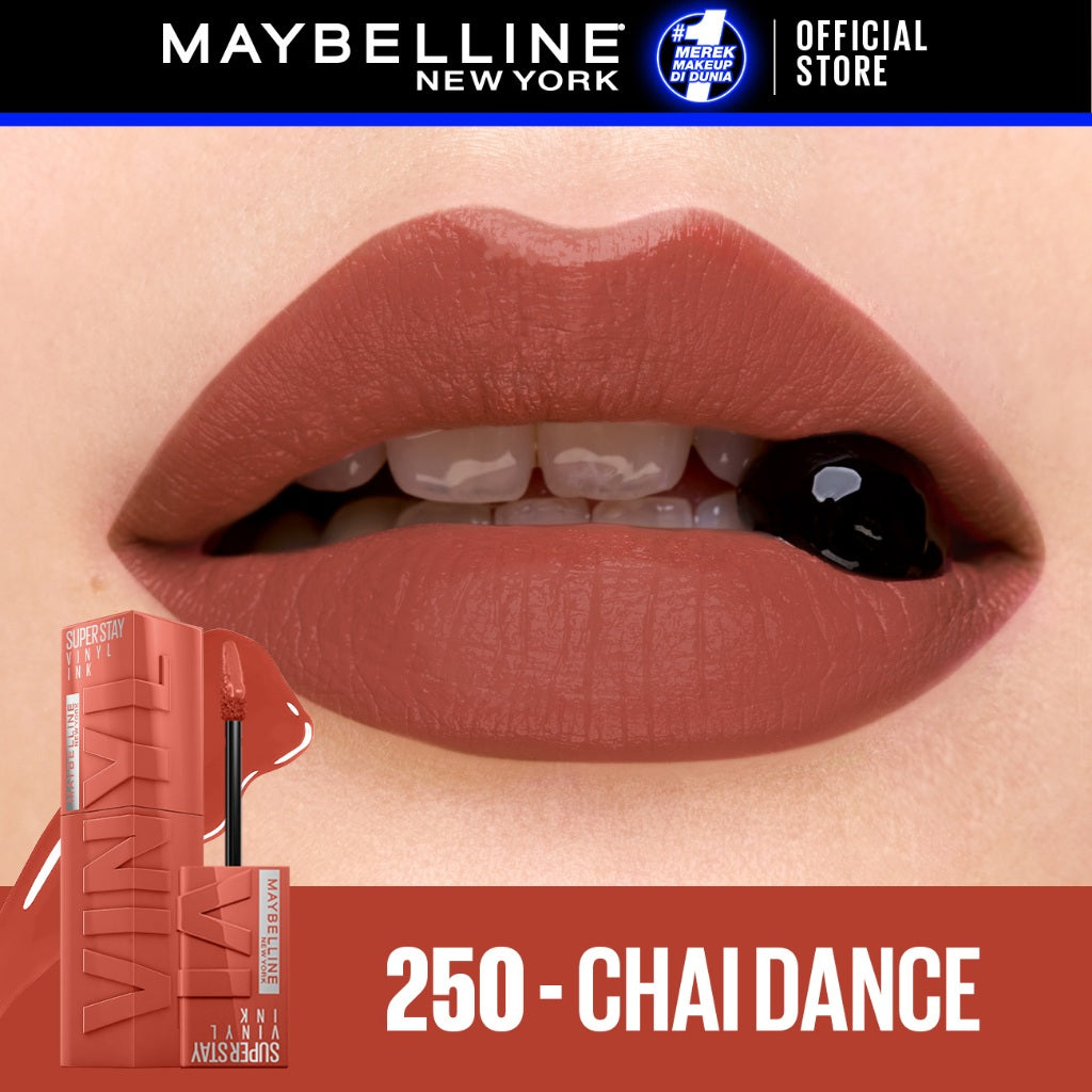 [4 NEW SHADES MILK TEA LIMITED EDITION] MAYBELLINE OFFICIAL Superstay Vinyl Ink 4.2 ml - Shiny Pigmented Liquid Lipstik Lipstick Make Up Lipcream Longlasting Waterproof Tahan Lama 16 Jam Lipstik Lipgloss Lipbalm Liptint