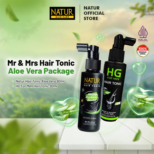 Mr. & Mrs. Hair Tonic Aloe Vera Package - Paket Couple Tonik Penyubur Rambut Perempuan dan Laki-laki