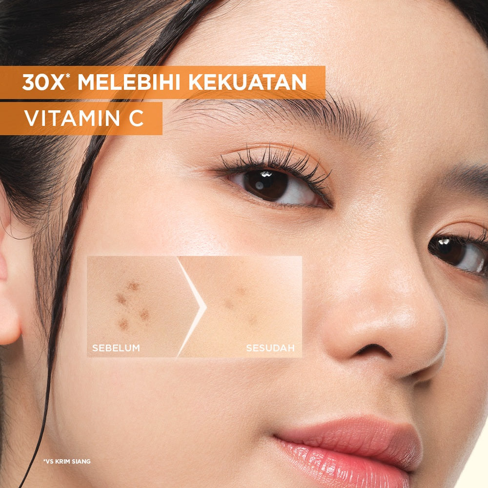 GARNIER Serum Vitamin C Bright Complete Vitamin C 30x Booster Serum Skincare - 15/30/50 ml Serum Mencerahkan Wajah Cepat Cerahkan Noda Hitam Serum Wajah