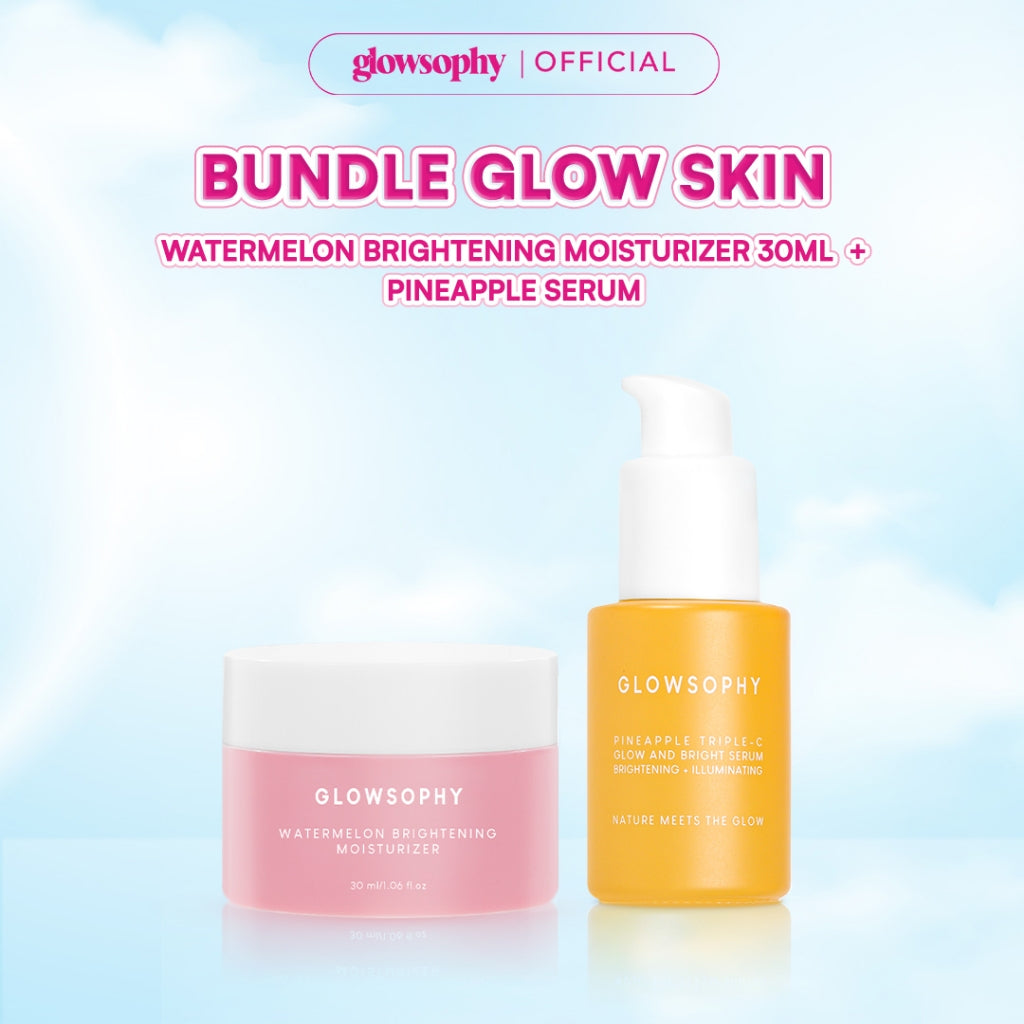 Glowsophy Bundle 2in1 Glow Skin Watermelon Brightening Moisturizer 30 ml + Pineapple Triple C Glow and Bright Serum 30 ml