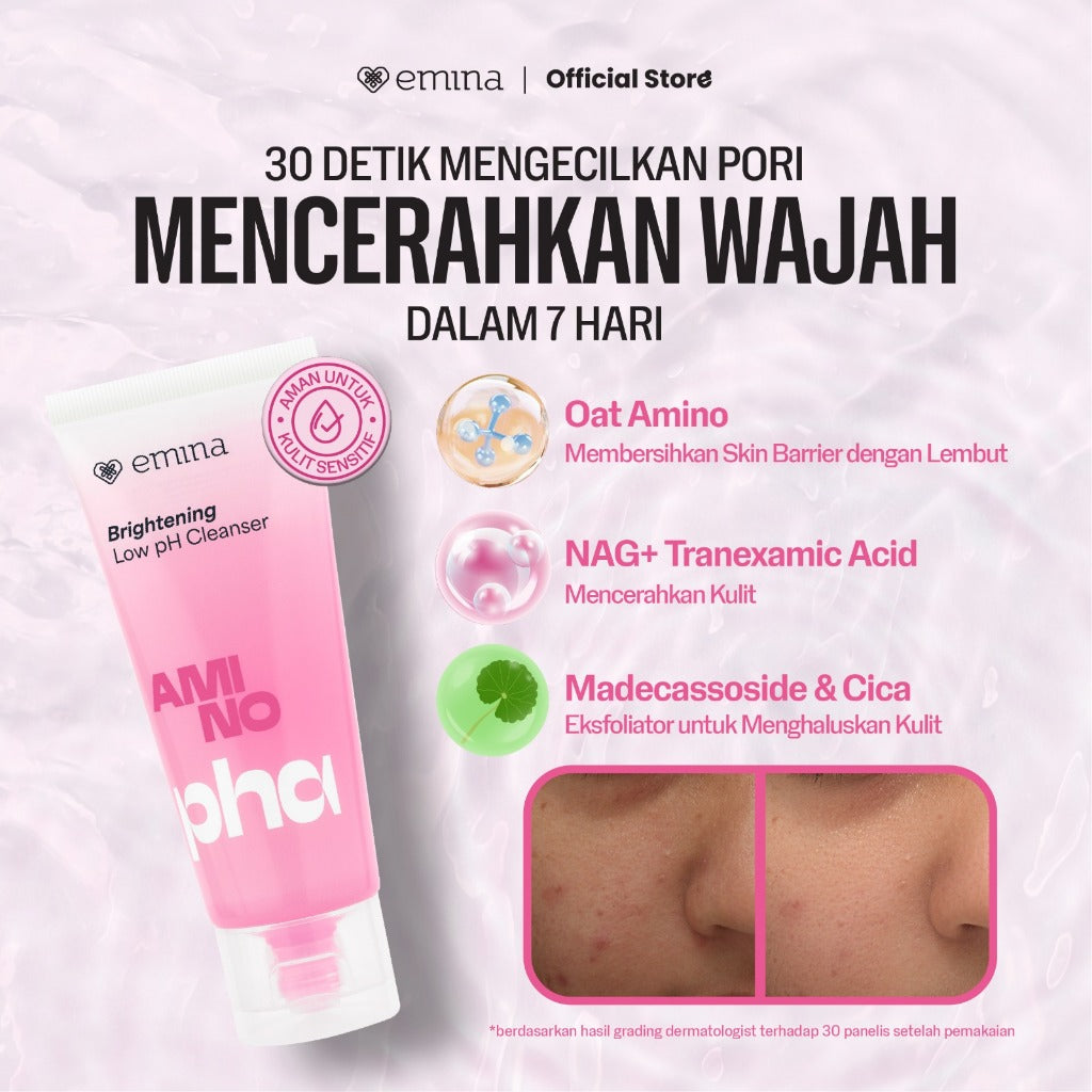 [SPECIAL 11.11] Emina Oat Amino Ceramide Barrier Low pH Gel Cleanser 70ml - Facial Wash Skincare Sabun Muka Cerah Glowing Perbaiki Skin Barrier Cleansing Kontrol Minyak Sebum Lembap Tanpa Ketarik Gentle Cocok Semua Jenis Kulit dan Sensitif Bersih
