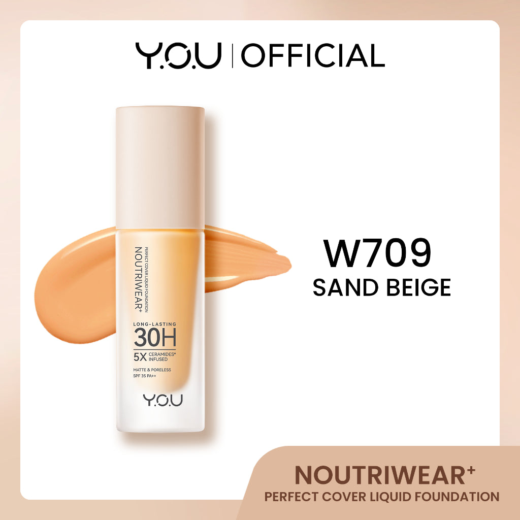 [NEW UPGRADE] YOU NoutriWear+ Perfect Cover Liquid Velvet Liquid Foundation Foundation Dengan Sunscreen High Coverage SPF 35 Velvet Matte Finish