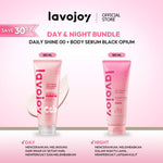 [BUNDLE DAY&NIGHT] Lavojoy Let It Glow Daily Shine Body Serum Instant Tone Up Delicate Rose with SPF 50 PA++++ & Body Serum Skin Brightening | Mencerahkan dan Melembabkan kulit |  Body Serum Siang dan Malam
