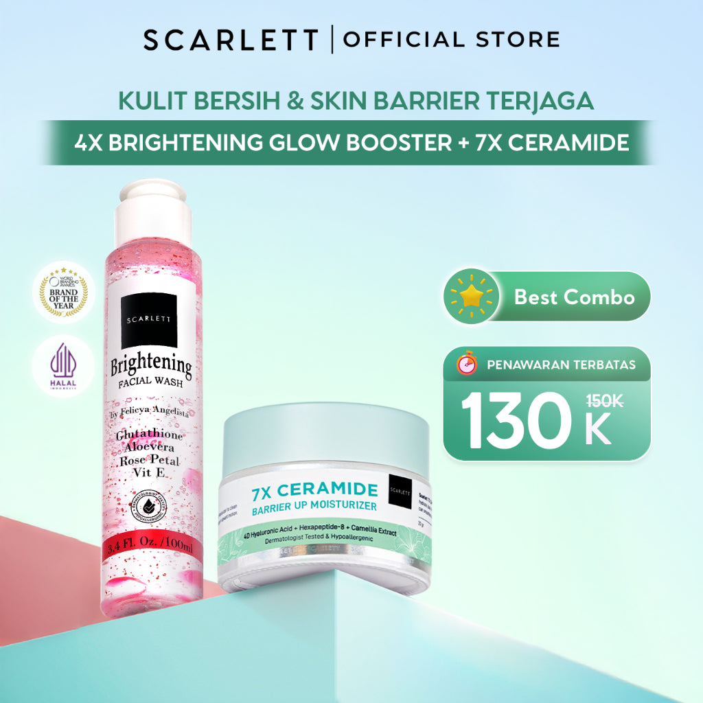 SCARLETT 7X Ceramide Moisturizer - Pelembab Wajah untuk Mencerahkan Melembabkan Memperbaiki Skin Barrier & Menghidrasi Kulit Wajah || Sensitif Skin Approved & Tidak Buat Make Up Geser