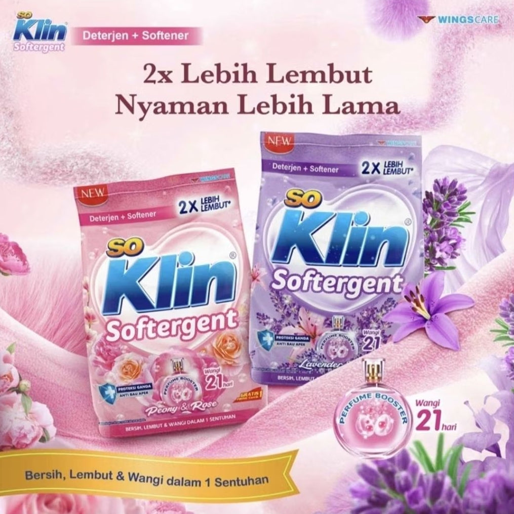 So Klin Softergent Deterjen Bubuk + Pelembut Pakaian Refill 1.5 kg