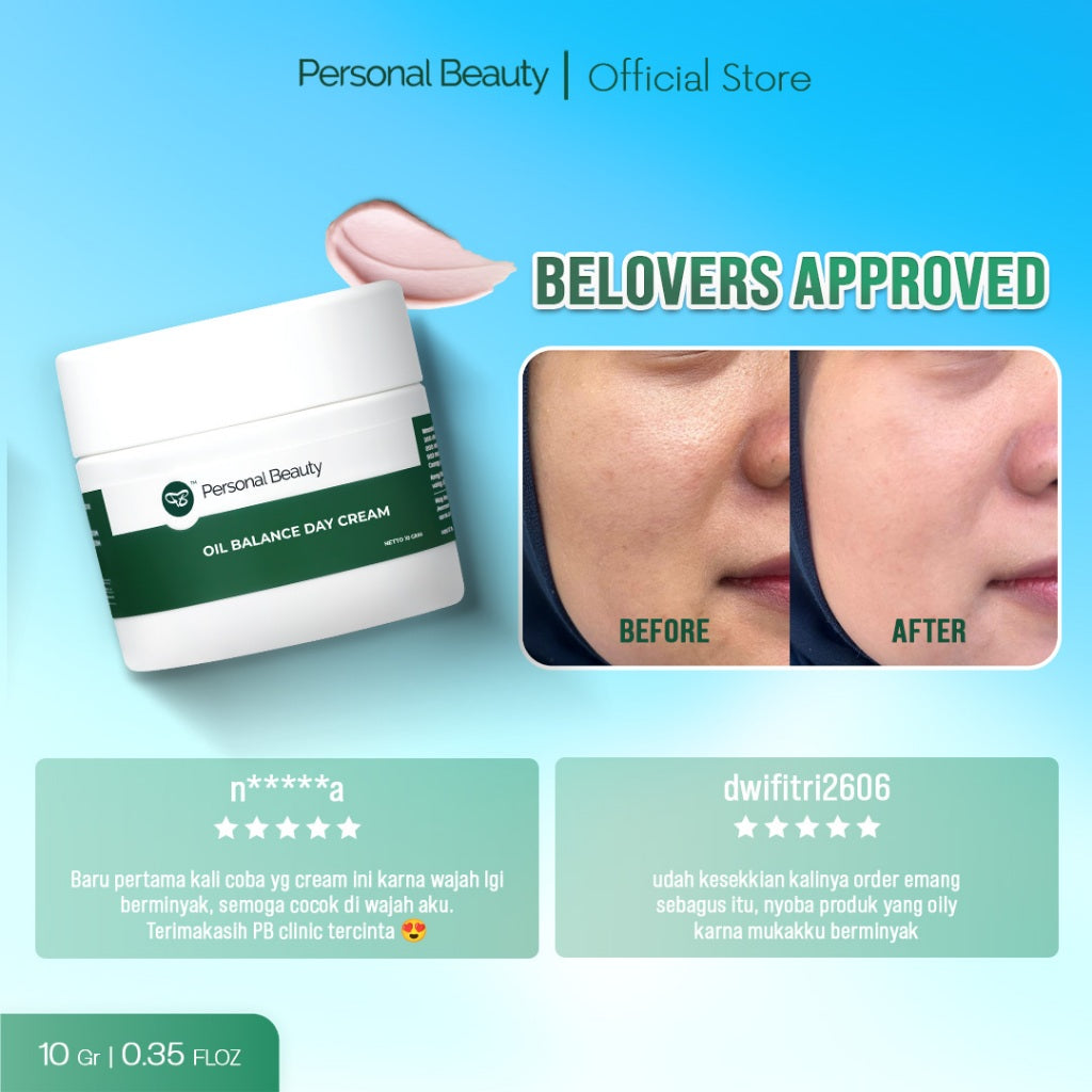 PERSONAL BEAUTY Oil Balance Day Cream | Krim Siang Wajah Beruntusan dan Berminyak