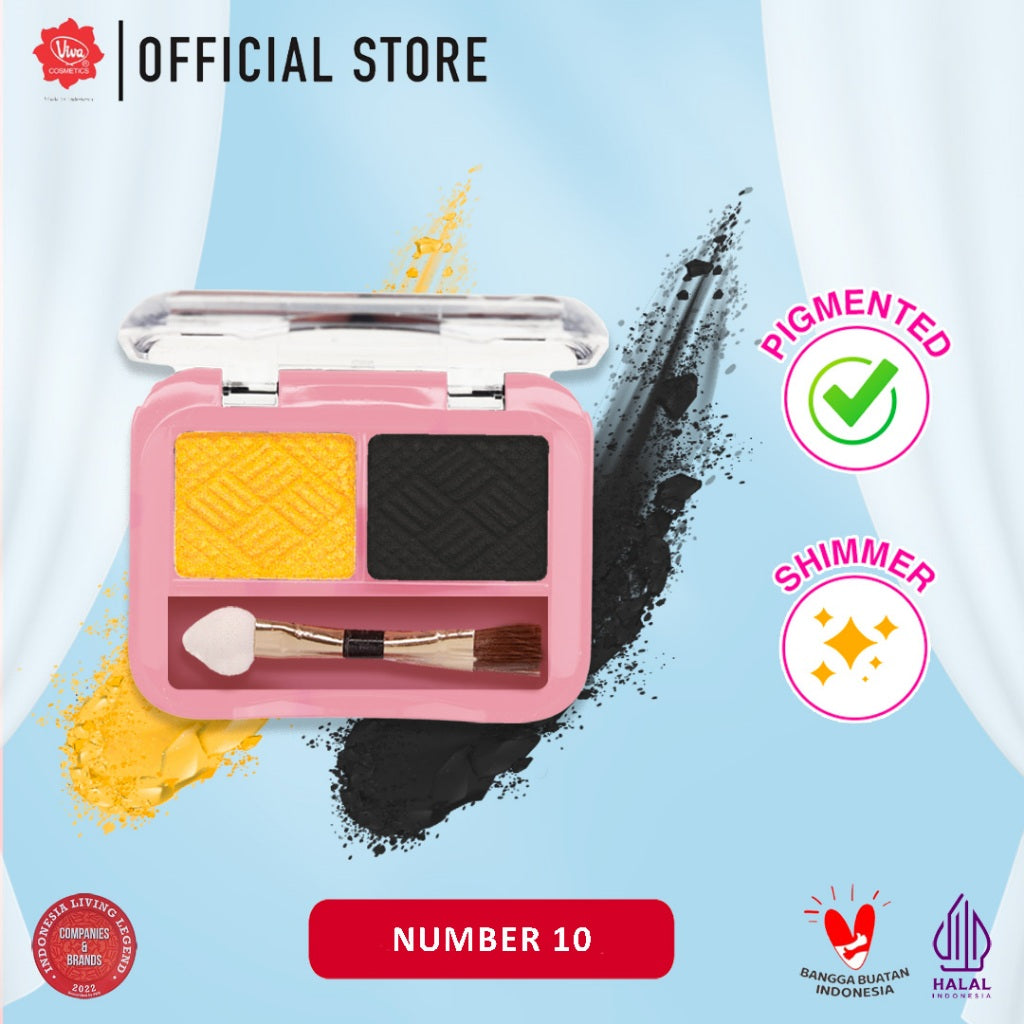 Viva Eye Shadow Duo - 2.3 gr (tersedia 12 varian kombinasi warna)