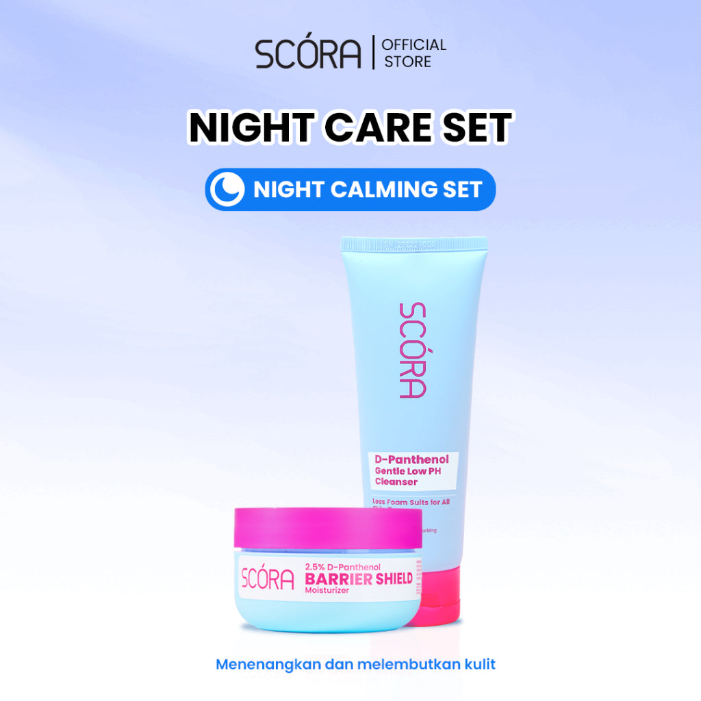 Day & Night Care Set: SCORA Bright Me Up Sunscreen 40 Gr + SCORA Sheer Glow Tone Up Cream 30 mL + 2,5% D-PANTHENOL BARRIER SHIELD MOISTURIZER 40ml  + SCORA D-Panthenol Gentle Low pH Cleanser 100ml  [BUNDLING 2 PCS]