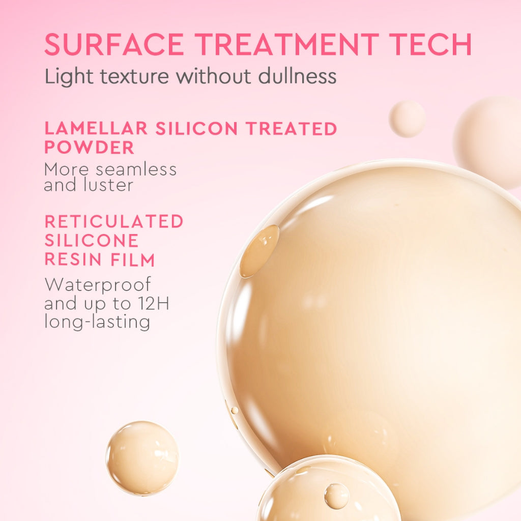 Glad2Glow 2lN1 VELVET MAKEUP SET-LOOSE POWDER+CUSHION Coverage Tinggi Second Skin Flawless Semi Matte Transferproof Tahan Lama instan Blurring Minyak Extract Air Blurry Technology