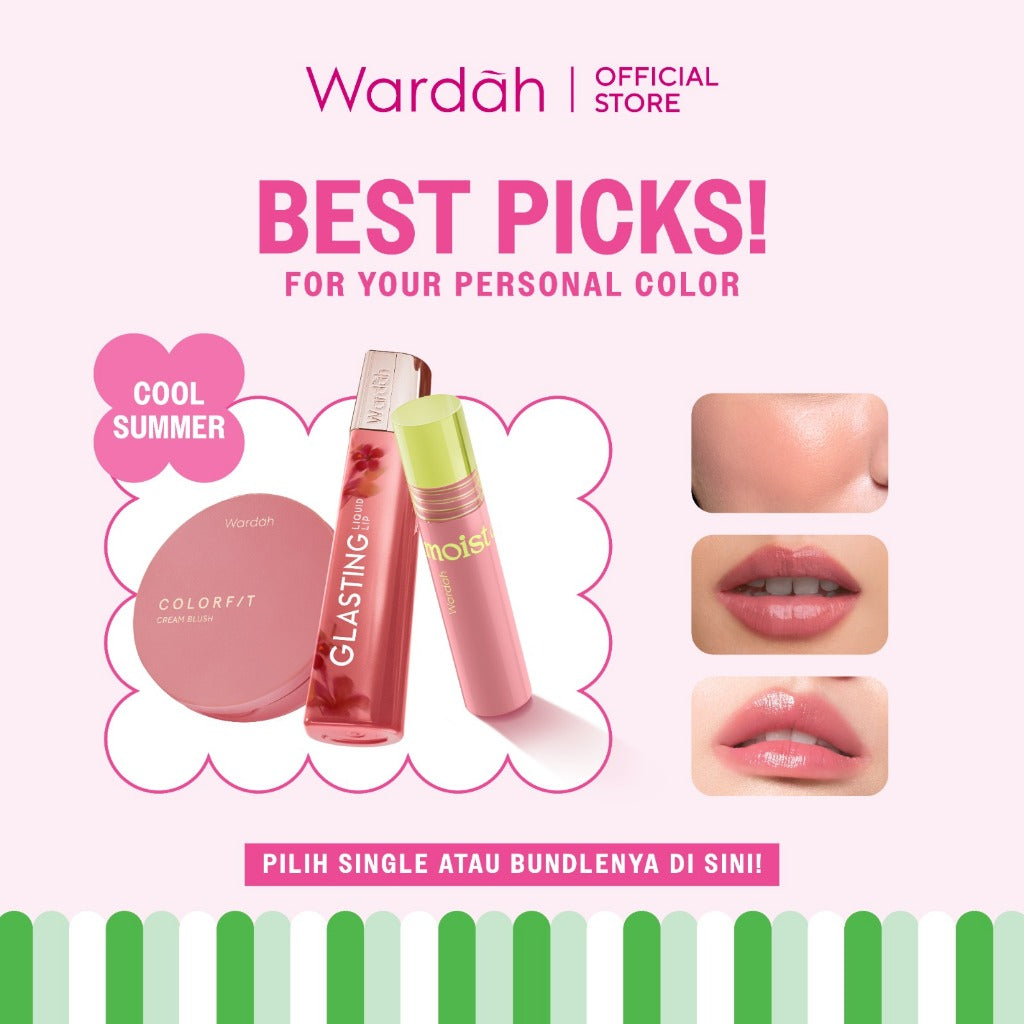 [PCA: COOL SUMMER] WARDAH Your Cool Summer Packlist! Cream Blush - Moist Dew Tint - Glasting Liquid Lip - Matte  Lip Cream - Colorfit Lip Mousse, Last All Day Lip Paint, Ultralight Lipstick - Eyeshadow - Personal Color Analysis - Makeup