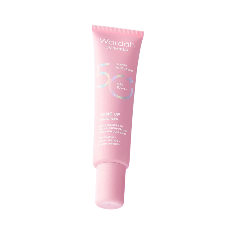 Wardah UV Shield Tinted Tone Up Sunscreen SPF 50 PA 30 ml Sunscreen Wajah Mencerahkan Wajah Samarkan Noda Hitam Tidak Lengket Cepat Meresap Makeup Primer-Skincare