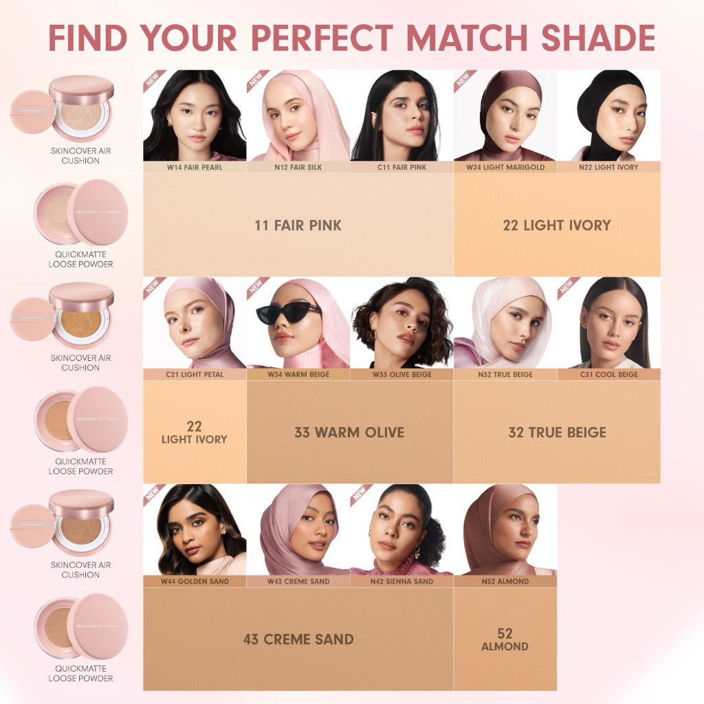 INSTAPERFECT Quickmatte Loose Powder 9 g (Real Skin Smooth, Matte, Soft Focus)- Coverage Medium SPF15 PA+ & ectoin
