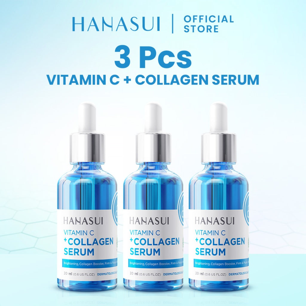 【5pcs Hemat】Hanasui Vitamin C + Collagen Serum - Lembap, Hidrasi & Cerah Collagen, 2% Niacinamide & 1% Vitamin C