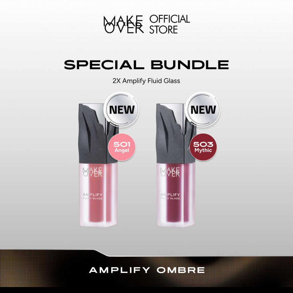 [SPECIAL 11.11] NEW! MAKE OVER Amplify Fluid Glass Lip Gloss - Peptide Plump Technology Hydrating Glossy Shine Non Sticky Buildable Color Lip Balm Comfort Moisturizing Plump Lips