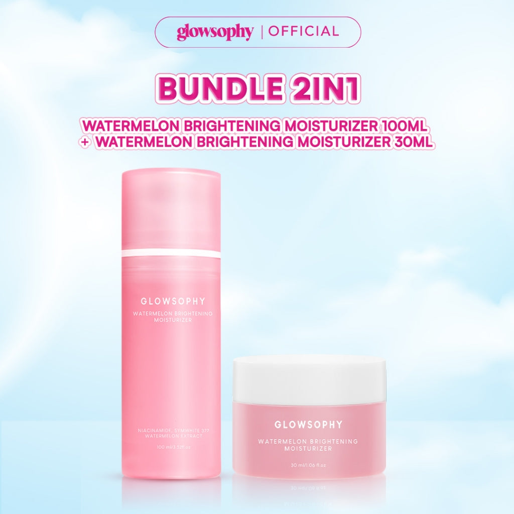 Glowsophy Bundle 2in1 Glowing Set Moisturizer 100ml + Moisturizer 30ml Pelembab Wajah Ringan Mencerahkan Kulit dan Meratakan Warna Kulit Paket Skincare Lengkap