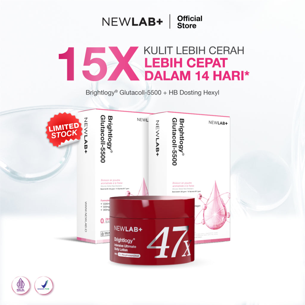 NEWLAB Brightlogy Intensive Ultimate Body Lotion with 1% Hexyl | Body Lotion Pemutih Badan | Handbody | Body Care untuk Mencerahkan |Whitening Lotion