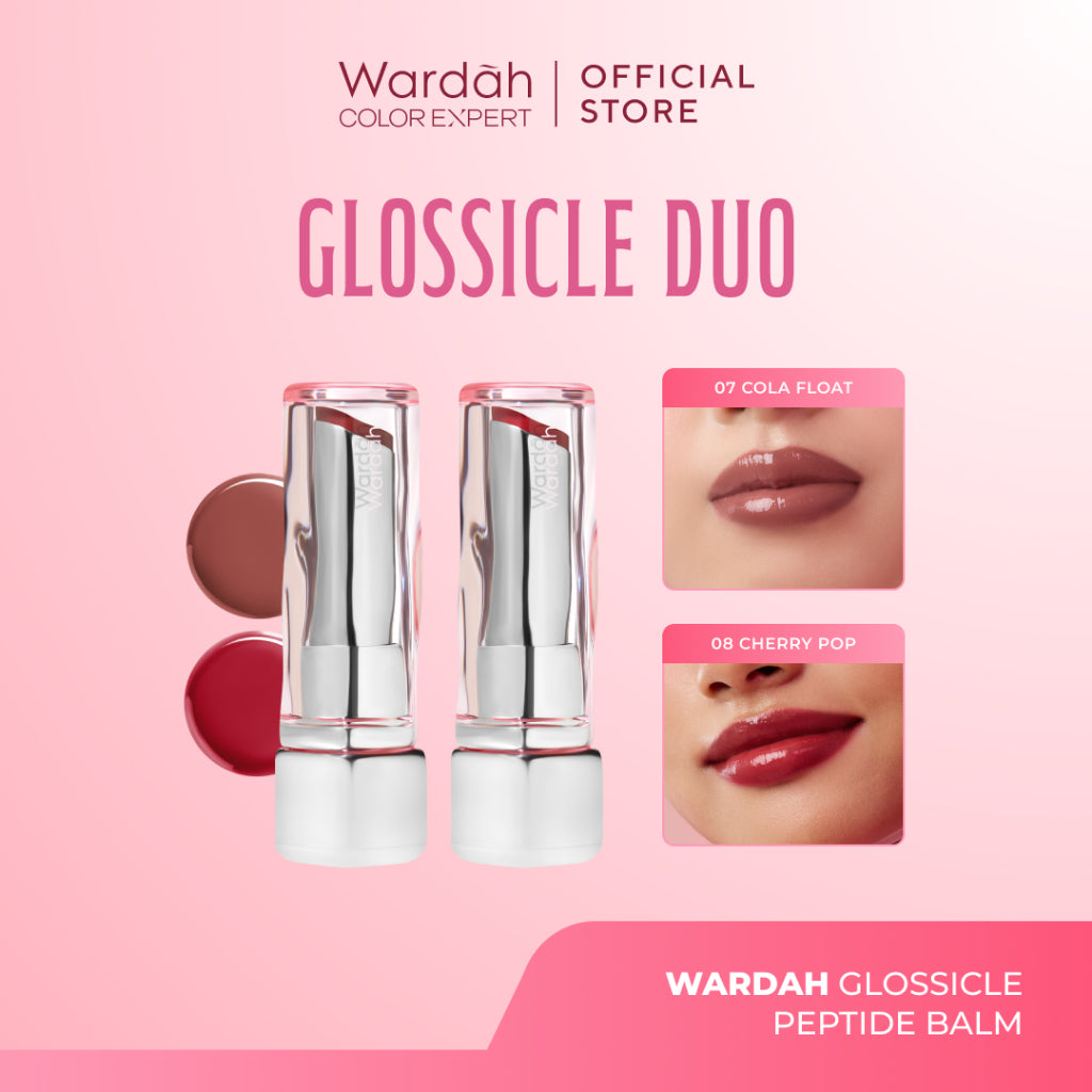 NEW! WARDAH Glossicle Peptide Balm - Ombre Glossicle - Dilengkapi dengan Peptide & UV Filter - Memperkuat Lip Barrier - Tidak Lengket- Glossy - Lip Balm -Lip Tint - Makeup - Natural Gloss - Glossy - Tinted Balm