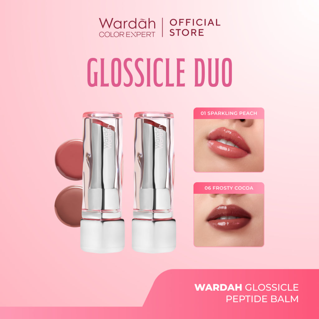 NEW! WARDAH Glossicle Peptide Balm - Ombre Glossicle - Dilengkapi dengan Peptide & UV Filter - Memperkuat Lip Barrier - Tidak Lengket- Glossy - Lip Balm -Lip Tint - Makeup - Natural Gloss - Glossy - Tinted Balm