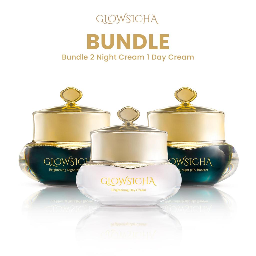 Glowsicha - Night Cream Jelly Booster tone up cerah moisturizer Pelembab Bercahaya Krim Siang Dengan Niacinamide brightening wajah cream pemutih wajah night cream Day Cream whitening skincare glowing BB cream Membantu Mencerahkan Wajah moist