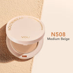 YOU NoutriWear+ Silky Pressed Foundation Full Coverage Oil Control & Tahan Lama 24 Jam | Bedak Padat Perfect Coverage | Bedak Pengontrol Minyak