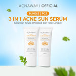ACNAWAY 3 in 1 Acne Sun Serum SPF 50+ PA+++ – Sunscreen Wajah untuk Kulit Berjerawat & Sensitif | Melindungi Kulit dari Sinar UV, Mencerahkan, Merawat Skin Barrier Sunscreen Acne Prone Oily Skin Non Comedogenic Sun Screen Brightening Whitening