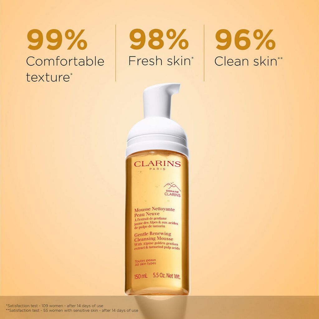 CLARINS Gentle Renewing Cleansing Mousse 150ml - Foam Cleanser Pembersih Wajah Berbusa