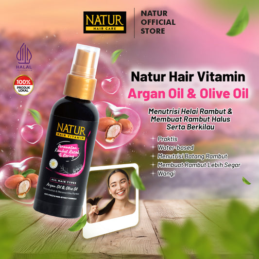 Natur Hair Vitamin Argan Oil 80 ML - Vitamin Rambut Kering dan Rusak