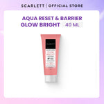 Scarlett Whitening Aqua Reset & Barrier Glow Bright Gel Moisturizer 6% Niacin - pelembab wajah untuk skin barrier muka dan untuk kulit sensitif serta menghidrasi mencerahkan, meratakan, menyamarkan noda hitam with Niacinamide and Peach Extract