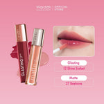 [OMBRE COVER BIBIR GELAP] WARDAH Ombre Glasting Liquid Lip + Matte Lip Cream -Lip-Stain-Lipgloss-Lipstik-Lip Matte-Lipcream-Lip Cream- Glossy Longlasting Waterproof Tahan Lama - Glaze Lip - Makeup - Liptin Anak Sekolah