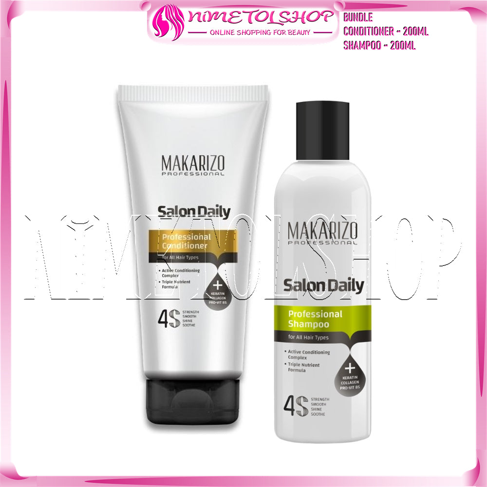 (PAKET) MAKARIZO Professional Salon Daily Conditioner 200ml + Shampoo 200ml