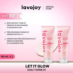 [TONE UP TWINPACK] Lavojoy Let It Glow Daily Shine Body Serum Instant Tone Up Delicate Rose with SPF 50PA++++ | Body Serum untuk Perlindungan Sinar UV | Mencerahkan Seketika & Melembapkan Kulit dengan 3% Niacinamide + Australian Super VC + Ceramide + HA