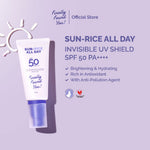 Finally Found You! SUN-RICE ALL DAY Invisible UV Shield SPF 50 PA++++ 50ml - Sunscreen Wajah untuk Semua Jenis Kulit, Melindungi dari Sinar UVA UVB, Mencerahkan Wajah dan Memberikan Hasil Glass Skin