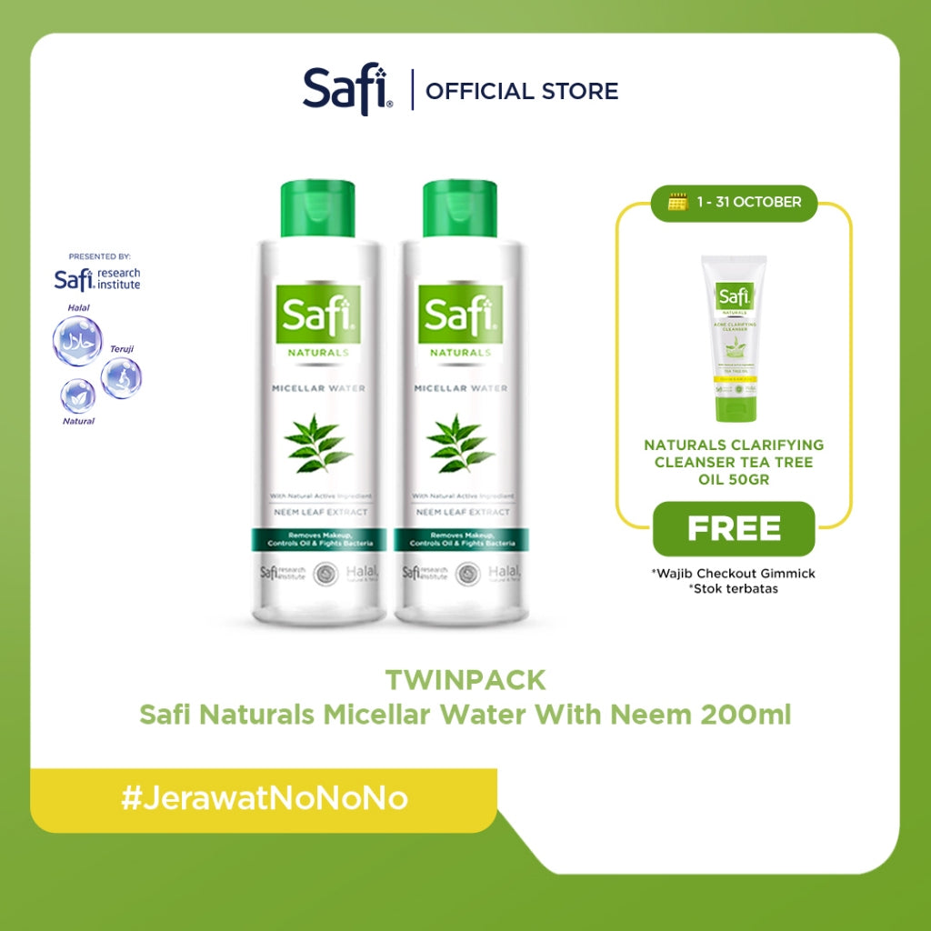 Safi Naturals Micellar Water With Neem 200 ml - TWINPACK