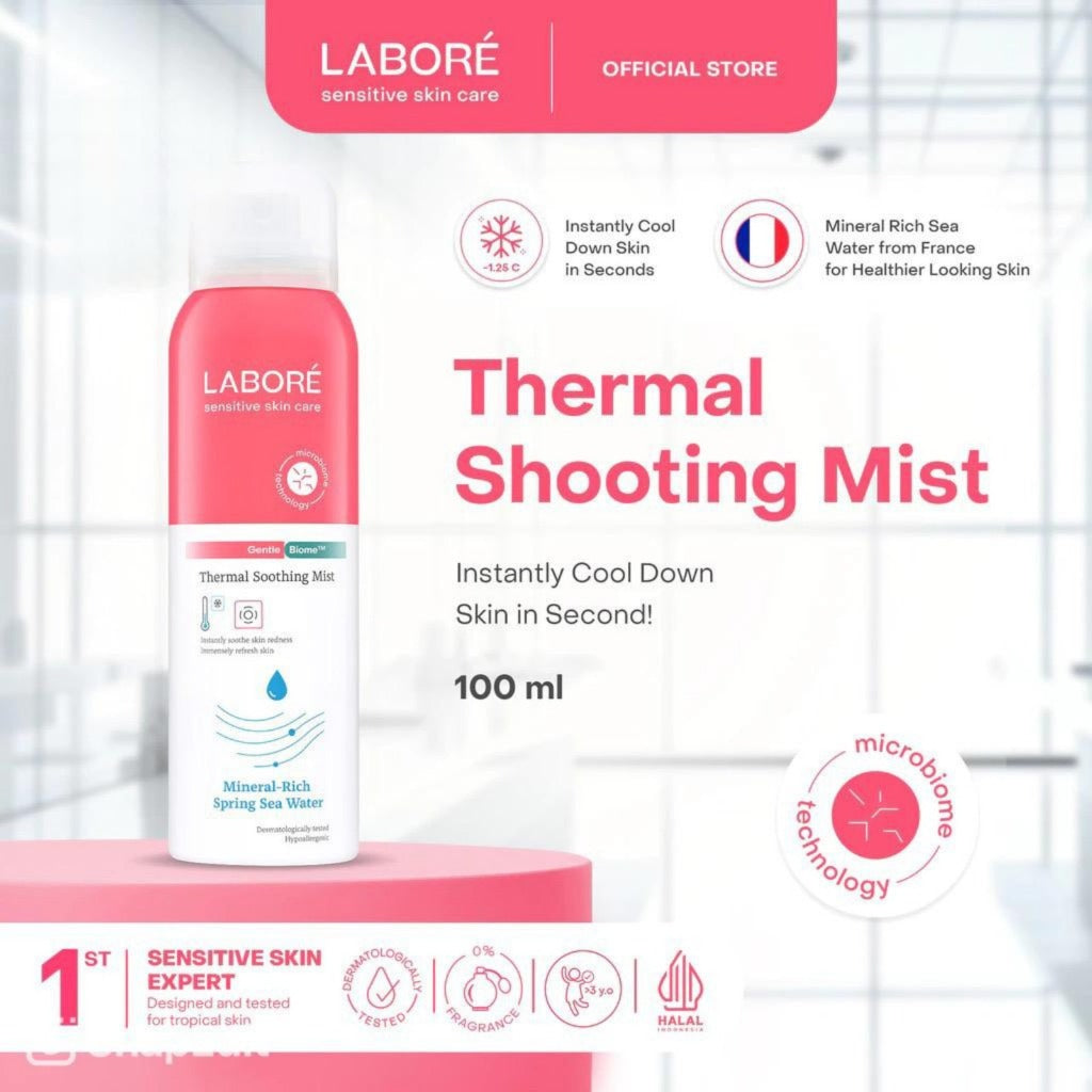 LABORÉ Sensitive Skin Care GentleBiome Thermal Soothing Mist 100 ml - Face Mist - Menghidrasi Kulit - Menyegarkan dan Menenangkan  - Cocok untuk Semua Jenis Kulit - Skincare Best Seller - Skincare Viral