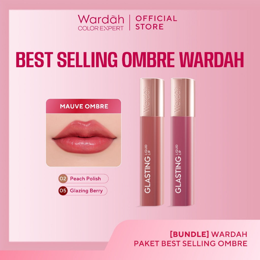 [TINTINTINWIN'S PICKS: OMBRE COVER BIBIR GELAP] BUNDLE OMBRE WARDAH Paket Ombre Glasting Liquid Lip -Cleopatra Look- Liptint-Lip-Stain-Lipgloss-Lipstik-Lip Tint-Lip Matte-Lipstick-Lipcream- Makeup