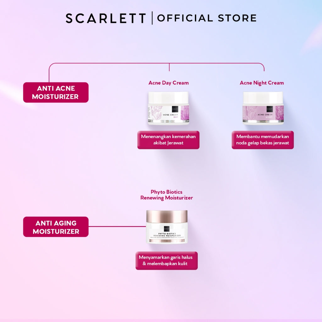 SCARLETT Moisturizer Series – Pelembab Wajah untuk Melembapkan Kulit dan Menjaga Skin Barrier agar Kulit Tetap Sehat dan Glowing