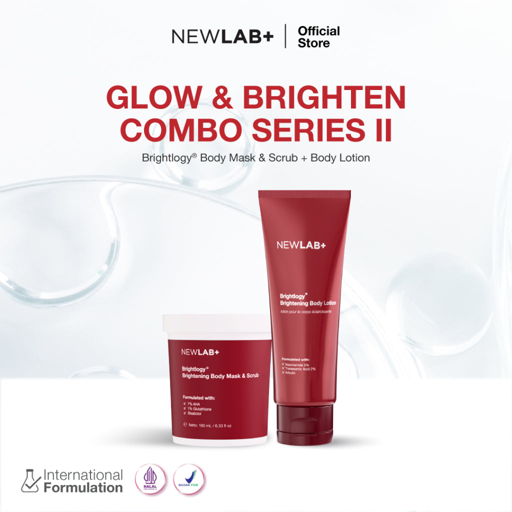 NEWLAB Glow & Brighten Combo Series | Brightlogy Body Mask & Scrub + Body Lotion | Body Care | Paket Perawatan Badan | Body Scrub | Body Lotion |