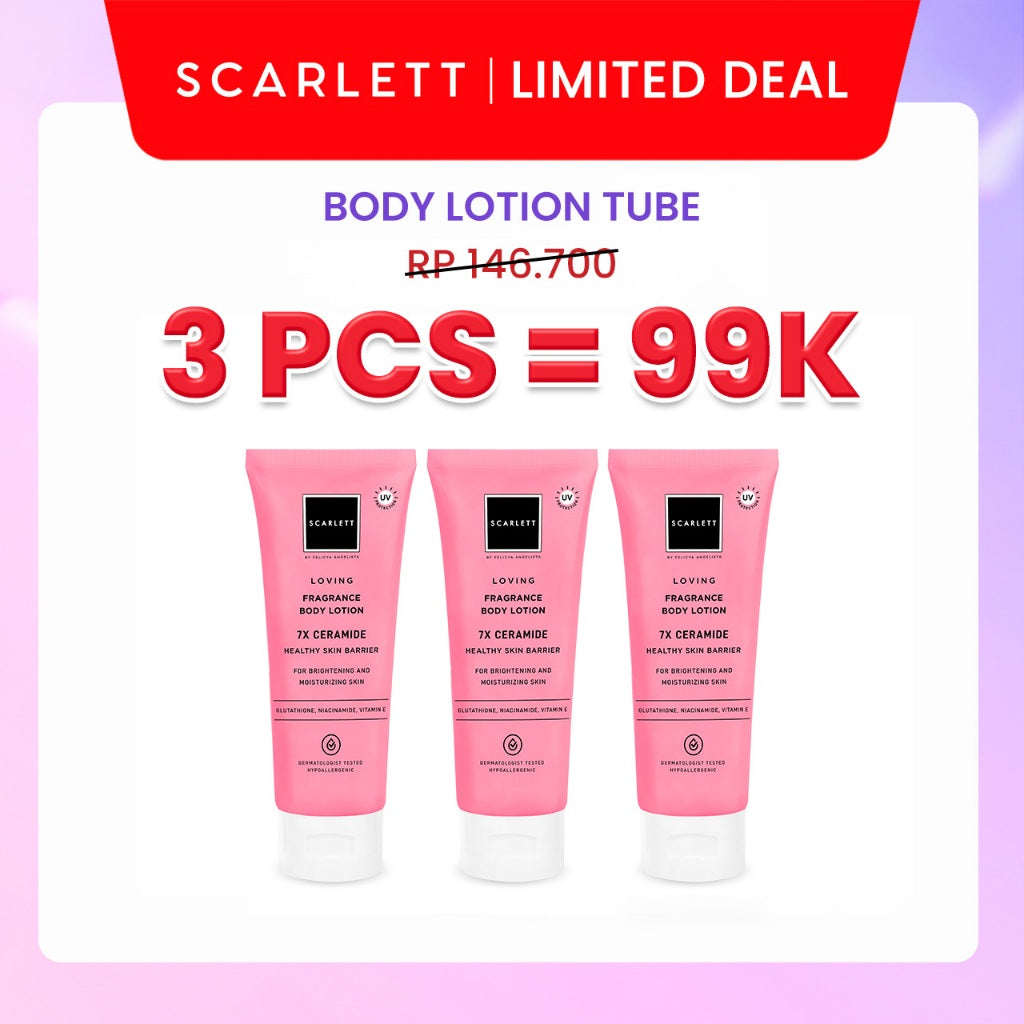 Scarlett Whitening Body Lotion Mencerahkan - Kemasan Baru Tube 180ml