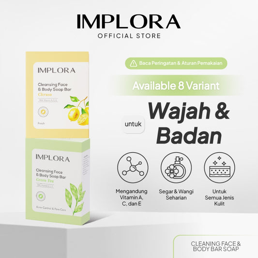 Implora Cleansing Face & Body Bar Soap | Body, Face & Hand Cleanser