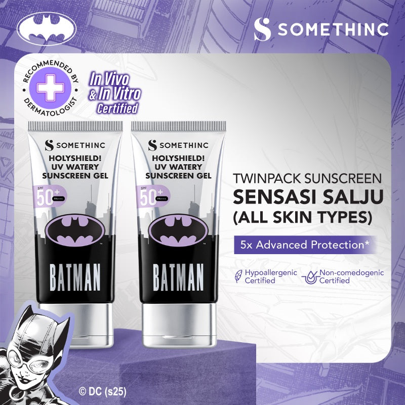 SOMETHINC [TWINPACK HEMAT] Best Seller Product Twin Pack Kit - Holyshield Sunscreen Gel, Low pH Gentle Jelly Cleanser, Skin Goals Moisturizer, Niacinamide Sabi Beet Serum, Ceramic Skin Saviour, Resurrect Serum)