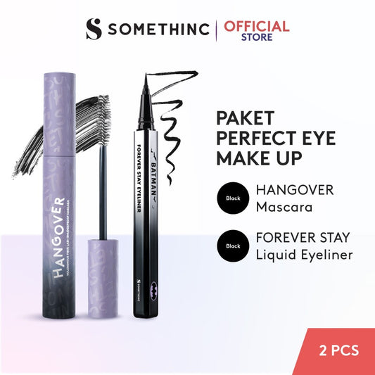 SOMETHINC [2 PCS] Perfect Eye Makeup Kit (HANGOVER Voluminous Fiber Lash Smudgeproof Mascara & FOREVER STAY Waterproof Liquid Eyeliner) | Mascara Keratin Lash Lift, Memberikan Bulu Mata Efek Lebih Panjang & Lentik Dalam Hitungan Detik|