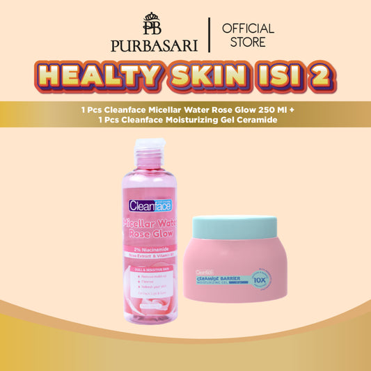 [HEALTY SKIN ISI 2] Cleanface Micellar Water 250ml + Moisturizing Gel 45gr