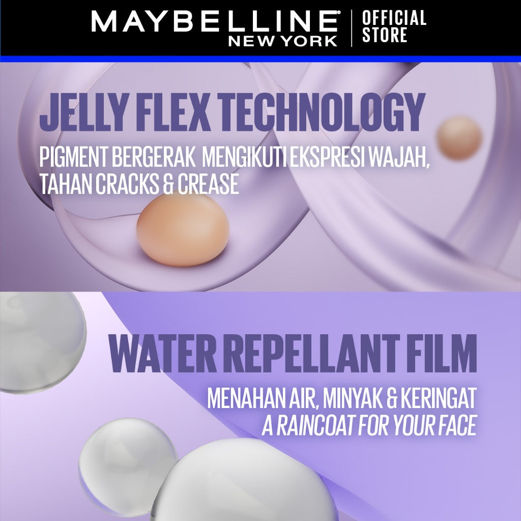 [BARU!] MAYBELLINE OFFICIAL Superstay Flex Powder 30H Longwear Powder Foundation Two-Way Cake Oil Control Transferproof Waterproof Full Coverage Setting Matte Makeup