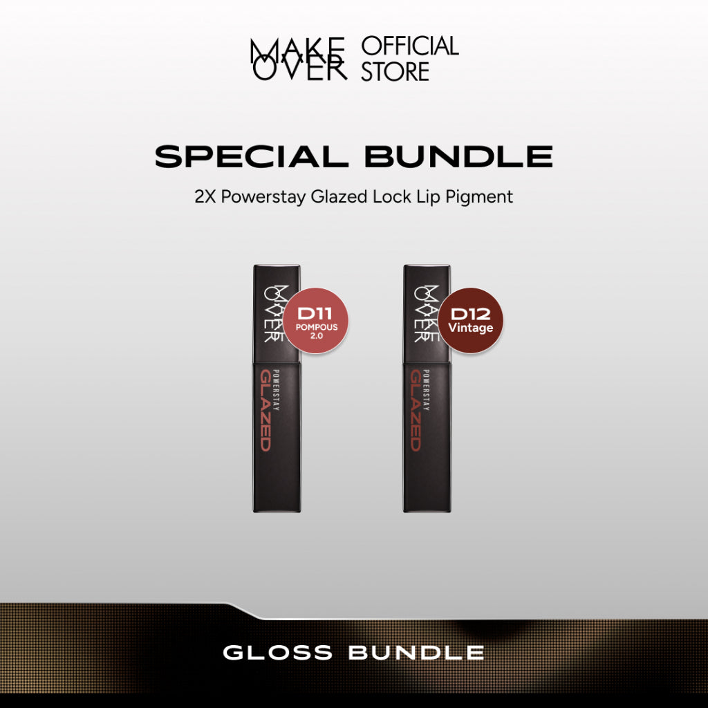 [SPECIAL 11.11] MAKE OVER Gloss Bundle: Duo Glazed Lock Lip Pigment 2 Pcs - The Glazed Bundle NIKI Glazed - Paket Ombre Lips Glossy Best Seller Lip Cream Tahan Lama Lipcream Transferproof