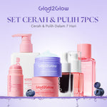 Glad2Glow Cerah&Pulihkan Bundle all in 1 7in1 Glowing skincare Brightening Set-Pulihkan/Cerah Krim+Cerah/kulit halus Serum+Pulihkan cleanser+Cerah Toner whitening Moisturizer facial wash Pelembab skincare 1 set lengkap G2G glad2glow official store