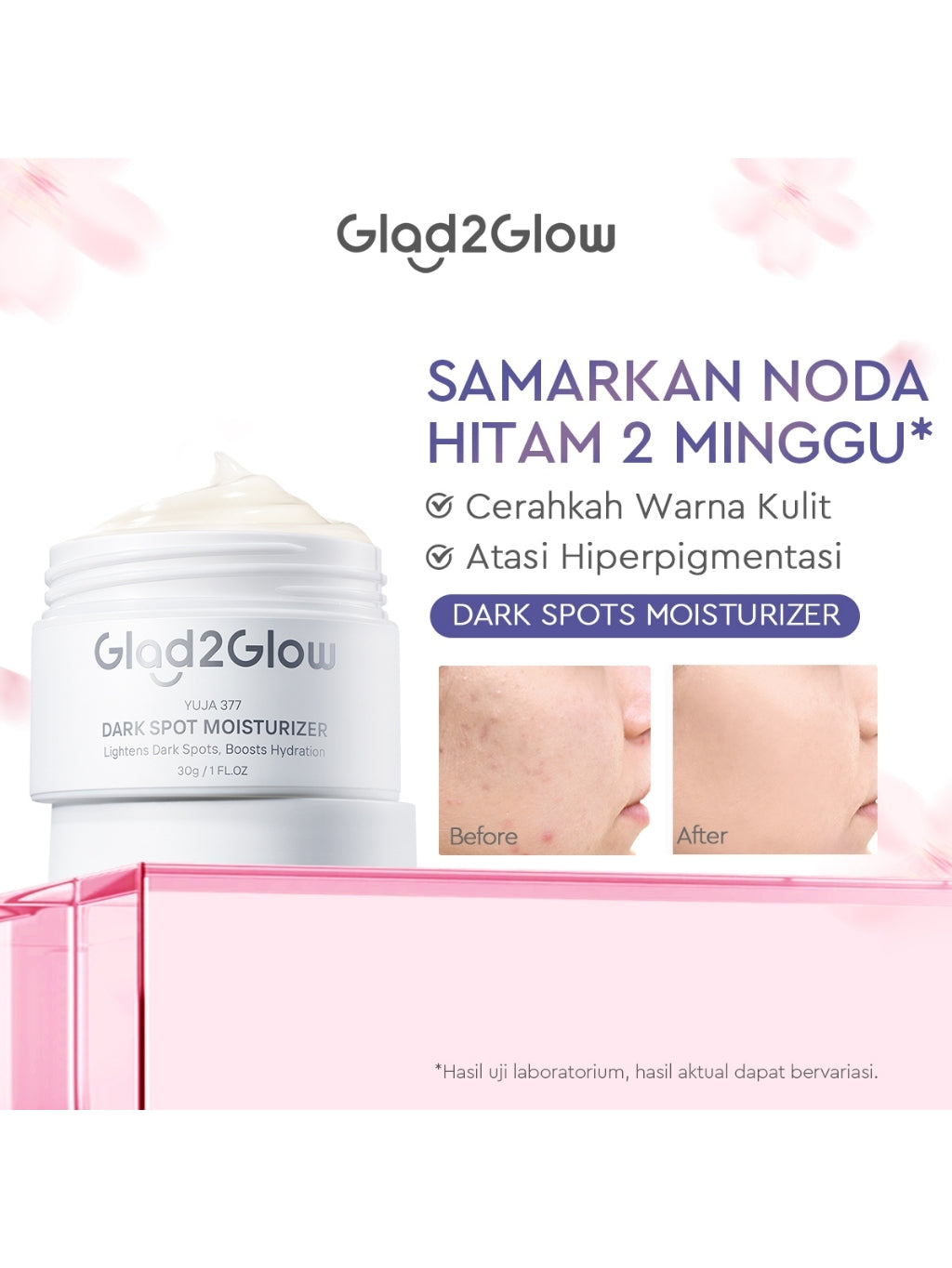 Glad2Glow Moisturizer Series Mencerahkan Pencerah Wajah Anti Jerawat Penuaan Hilangkan Flek Tenangkan Kulit Niacinamide 377 Retinol Centella Skincare Pelembab Esensi Perawatan Kulit Pelembab Wajah Pembersih day cream tone up g2g official store